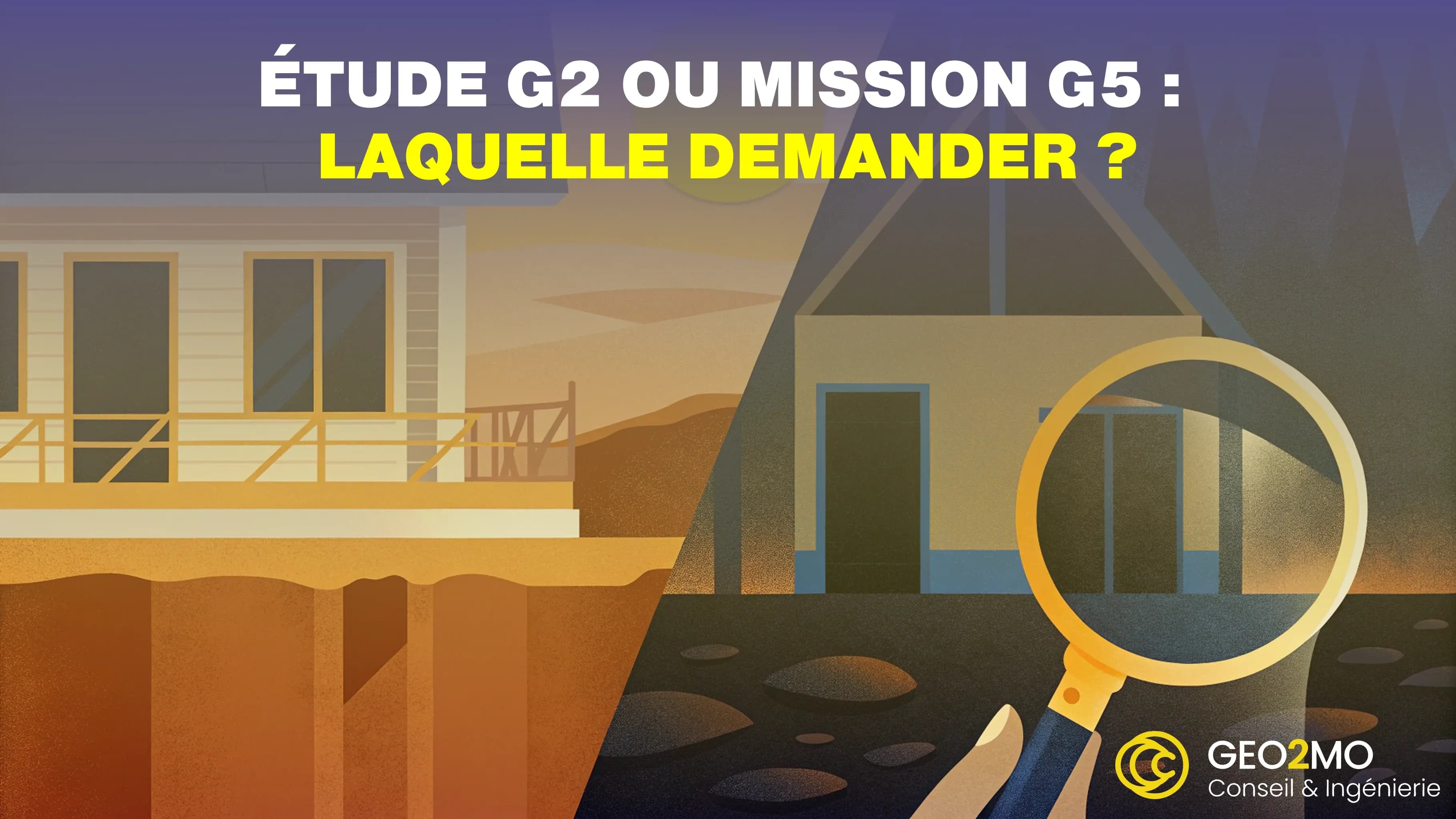 Illustration du choix entre une étude G2 de conception et une mission G5 de diagnostic