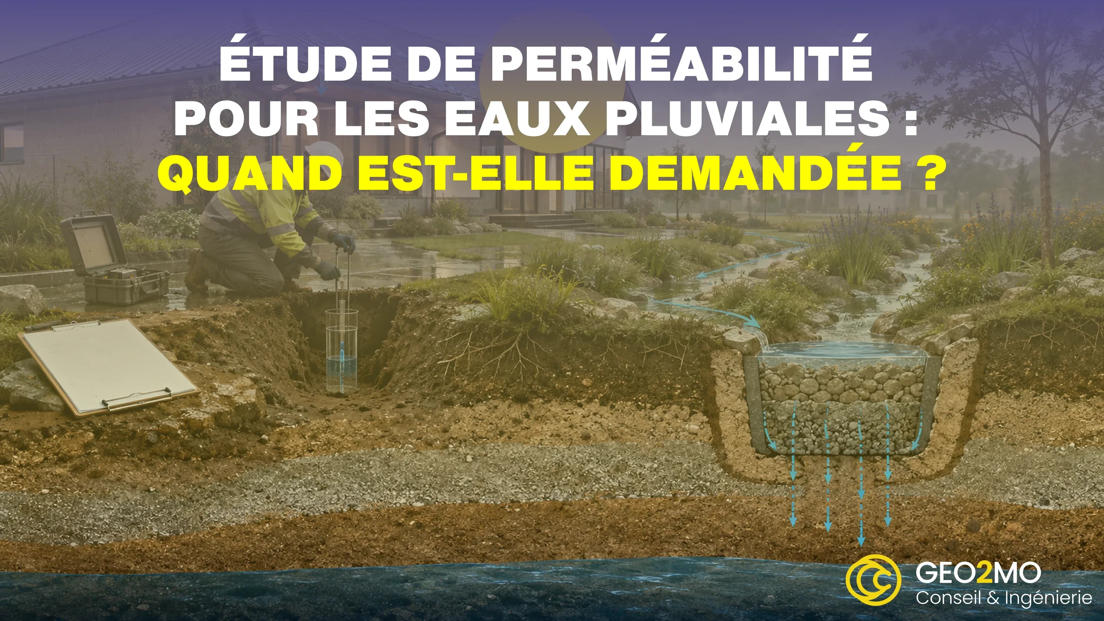 Étude de perméabilité des eaux pluviales sur une parcelle avec dispositif d’infiltration